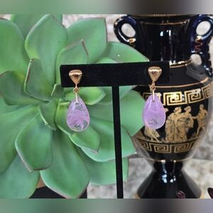 Vintage clip-on Earrings Avon 1989 Soft Sophisticate Tumbled Amethyst Drop